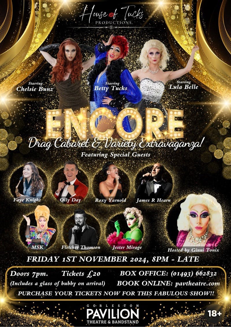 Poster for the Encore performance at the Gorleston Pavilion Theatre