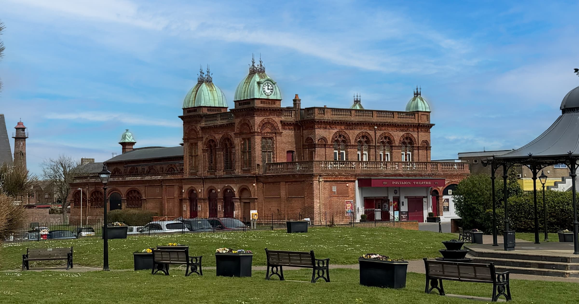 Gorleston Pavilion Theatre and Bandstand beside the seafront